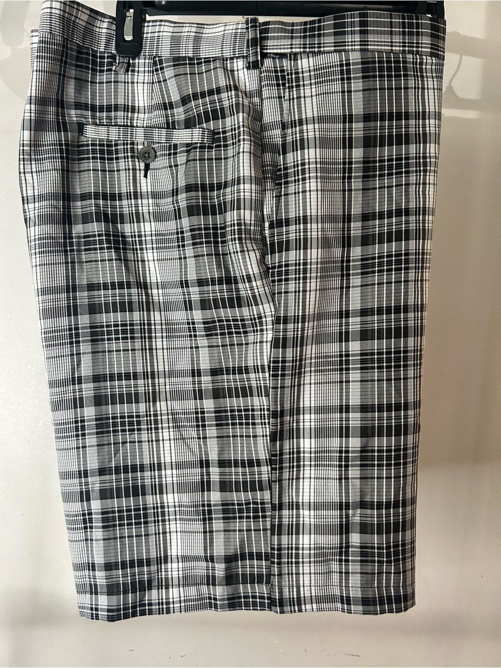 Men's Black & White Plaid shorts